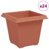 vidaXL Quadratischer Blumentopf 24 pcs Ziegelrot 16 x 16 x 14 cm