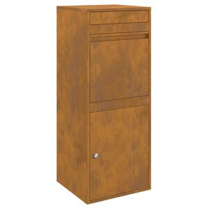 vidaXL Paketdrop-Box mit T&uuml;r Rostig 41 x 38 x 103 cm Wetterfeststahl
