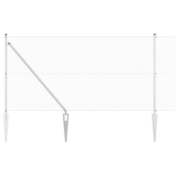 vidaXL Zaunpfosten Silber 25 x 1,2 m (16 x 16 mm Maschen) Stahl