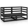 vidaXL Gartensofa 2-Sitzer Schwarz Massivholz Kiefer