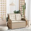 vidaXL Gartenbank mit Kissen Beige Poly Rattan