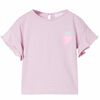 Kinder-T-Shirt mit R&uuml;schen&auml;rmeln Lila 116