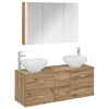 vidaXL Badezimmerm&ouml;bel-Set 4 pcs Artisan-Eiche Ingenieurholz und Glas