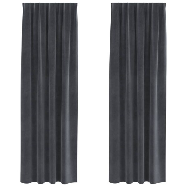 vidaXL Verdunkelungsvorh&auml;nge 2 pcs Hellgrau 140 x 245 cm Samt