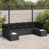 vidaXL Gartensofa-set mit Kissen 7 pcs Schwarz Poly-Rattan