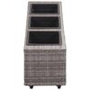 vidaXL Garten-Hochbeet mit 3 T&ouml;pfen 100 x 30 x 36 cm Poly Rattan Grau