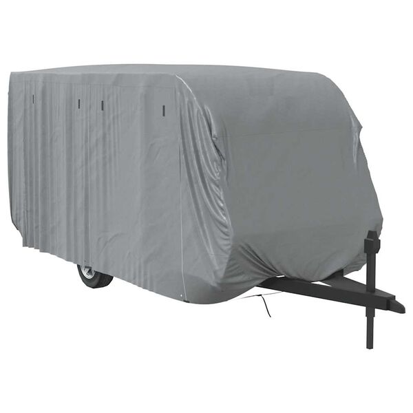 vidaXL Schutzh&uuml;lle f&uuml;r Wohnwagen Grau 610x250x220 cm Vliesstoff