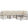 vidaXL 5-tlg. Garten-Lounge-Set mit Kissen Anthrazit Poly Rattan