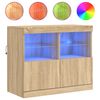 vidaXL Sideboard mit LED-Leuchten Sonoma-Eiche 81x37x67 cm