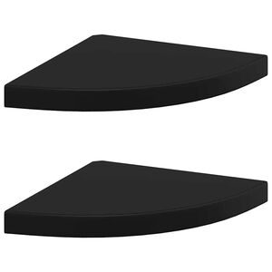 vidaXL Eck-Schweberegale 2 Stk. Schwarz 35x35x3,8 cm MDF