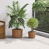 vidaXL Blumentopf Korb mit Speicher 2 pcs Braun Kubu Rattan