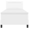 vidaXL Boxspringbett mit Matratze Wei&szlig; 90 x 200 cm Kunstleder
