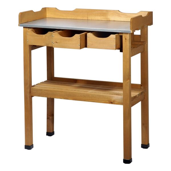 dobar Pflanztisch mit 3 Schubladen Holz Braun