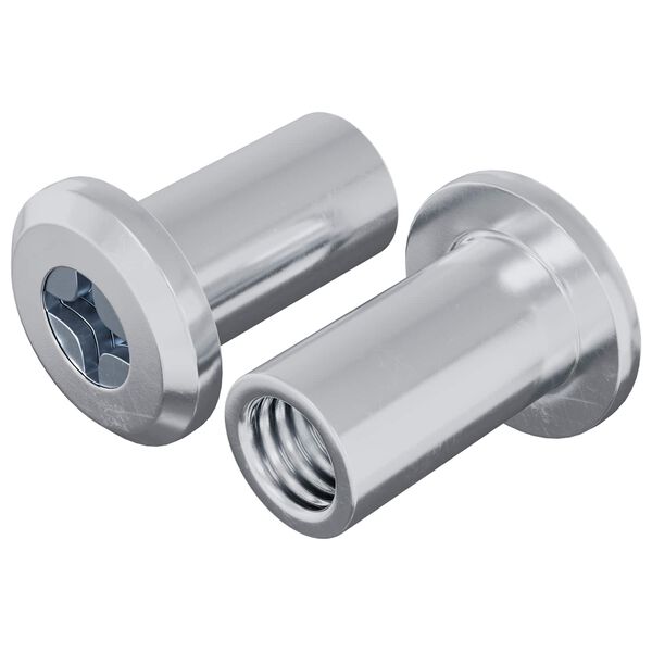 vidaXL Sicherungsmutter 2 pcs Silber M6 x 15 mm Stahl