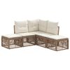 vidaXL Gartensofa-set 5 pcs Beige Poly-Rattan