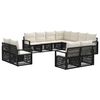 vidaXL Gartensofa-set 11 pcs Schwarz Poly-Rattan