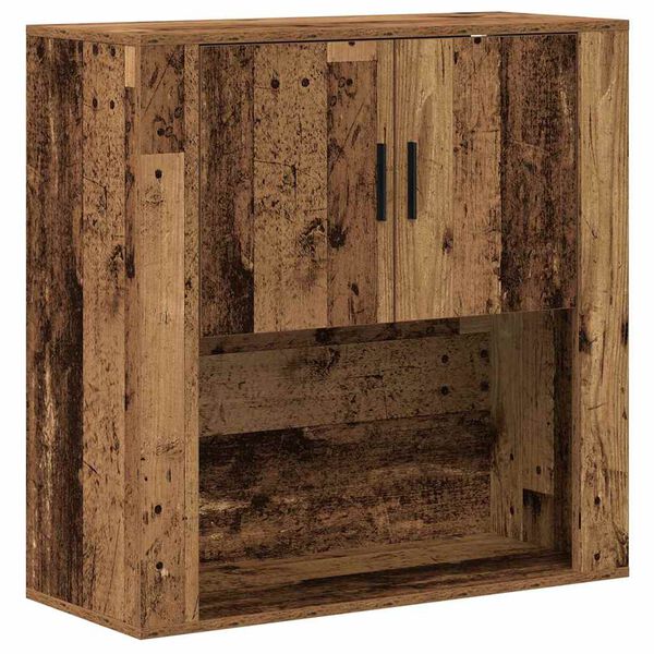 vidaXL Wandschrank mit Regal Altholz 80 x 33 x 80 cm Holzwerkstoff