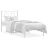 vidaXL Metallbett ohne Matratze mit Kopfteil Wei&szlig; 75x190 cm