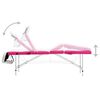 vidaXL Massageliege Klappbar 4-Zonen Aluminiumgestell Weiß und Rosa