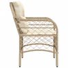 vidaXL Gartenstühle mit Kissen 2 Stk. Beige Poly Rattan