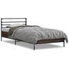 vidaXL Bettgestell Braun Eichen-Optik 90x190 cm Holzwerkstoff Metall