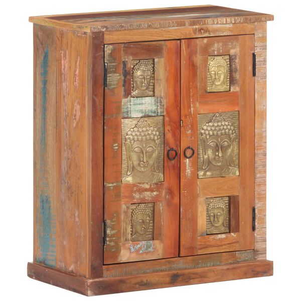 vidaXL Sideboard mit Buddha-Verkleidung 60x35x75cm Altholz Massivholz