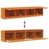 vidaXL Wandschrank mit Regal mit T&uuml;r 2 pcs Wachsbraun 80 x 30 x 35 cm