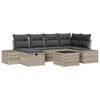 vidaXL Gartensofa-set mit Kissen 7 pcs Hellgrau Poly-Rattan