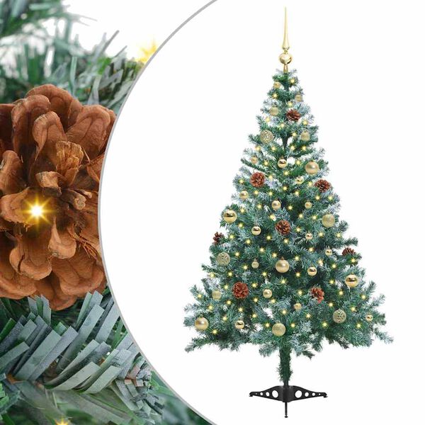 vidaXL K&uuml;nstlicher Weihnachtsbaum Gr&uuml;n 150 cm PVC und Stahl