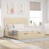 vidaXL Ottoman-Bett mit Matratzen & LEDs Creme 200x200 cm Stoff