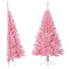vidaXL K&uuml;nstlicher Halb-Weihnachtsbaum mit St&auml;nder Rosa 120 cm PVC
