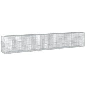vidaXL Gabione mit Deckel 900x100x150 cm Verzinktes Eisen