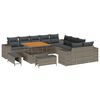 vidaXL Gartensofa-set mit Kissen 13 pcs Grau Poly-Rattan