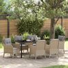 vidaXL Garten Essgruppe mit Kissen 7 pcs Beige Poly-Rattan