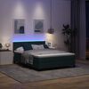 vidaXL LED Boxspringbett mit Matratze Dunkelgr&uuml;n 140 x 190 cm Samt