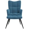 vidaXL Relaxsessel mit Hocker Blau Samt