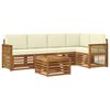 vidaXL Outdoor-Sofagarnitur 6 stk. Natur und Creme