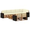 vidaXL Outdoor-Sofagarnitur 9 stk. Natur und Creme Polyester