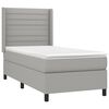 vidaXL Boxspringbett mit Matratze & LED Hellgrau 90x190 cm Stoff