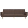 vidaXL Schlafsofa 2-Sitzer mit Hocker & Zwei Kissen Taupe Stoff