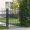 vidaXL Zauntor BOXTEL Einzelt&uuml;r mit Dorn Stahl 1 x 1 m Schwarz