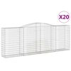 vidaXL Gabionen mit Hochbogen 20 Stk 400x50x140/160cm Verzinktes Eisen