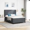 vidaXL Boxspringbett mit Matratze Dunkelgrau 200 x 160 cm Polyester