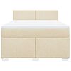 vidaXL Boxspringbett mit Matratze Creme 160x200 cm Stoff