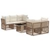 vidaXL Gartensofa-set 6 stk. Beige Poly-Rattan