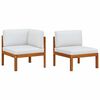 vidaXL 2-teiliges Garten-Lounge-Set mit Kissen Holz Akazie & Seil