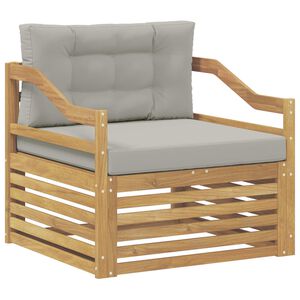 vidaXL Outdoor-Sofa Wei&szlig; und Hellgrau