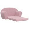 vidaXL 2-Sitzer Kindersofa mit Schlaffunktion Rosa Weicher Pl&uuml;sch