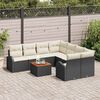 vidaXL Gartensofa-set mit Kissen 9 pcs Schwarz Poly-Rattan