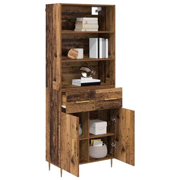 vidaXL Highboard Altholz 69,5 x 34 x 180 cm Holzwerkstoff